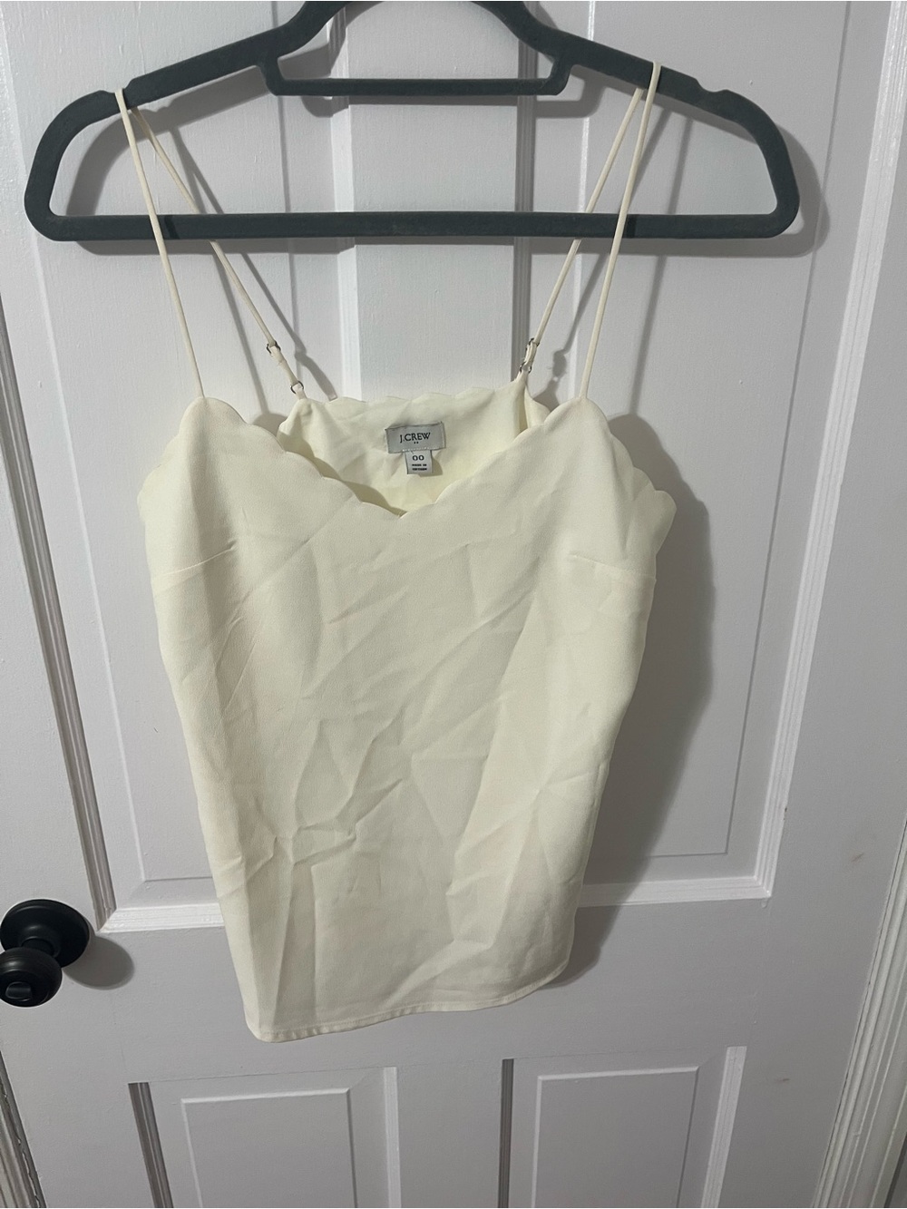 J. Crew Cream Scallop-Edge Spaghetti Strap Cami